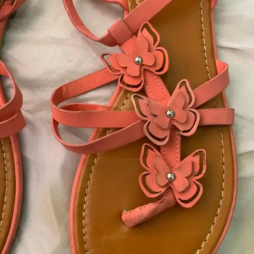 Dollhouse peach womens butterfly sandals