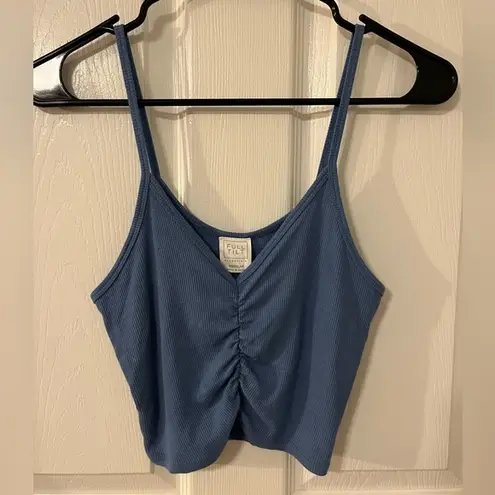 Full Tilt Blue Ruched Tank Top