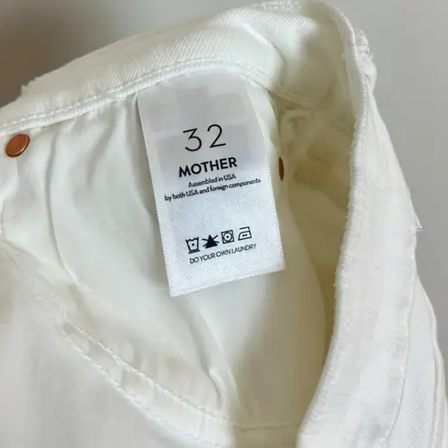 MOTHER The Kick It High Waist Straight Leg Jeans in Wash Fairest Of Them All White Size 32