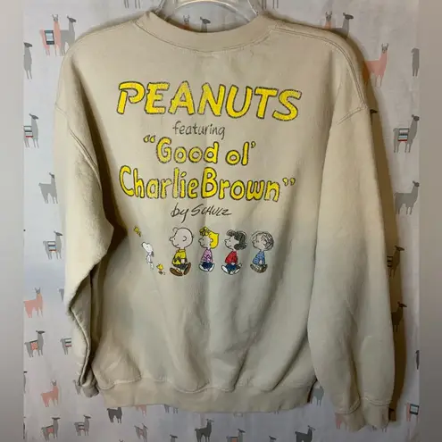 Desert Dreamer Peanuts Cotton Blend Sweatshirt Size small Cream colored White