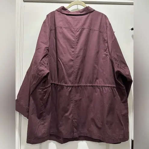 Woman Within  maroon button down fall jacket new size 4X