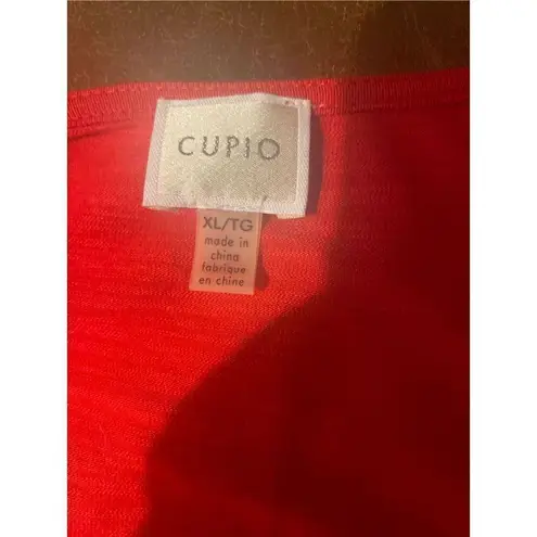 cupio  Red 3/4in Sleeve Blouse Size XL