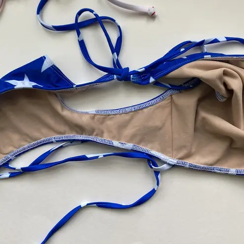 NWOT Forplay sexy Stars and Stripes string bikini, size large