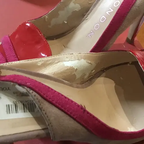 Sasha London Joyce Red Combo Shoes Pink Size 8.5