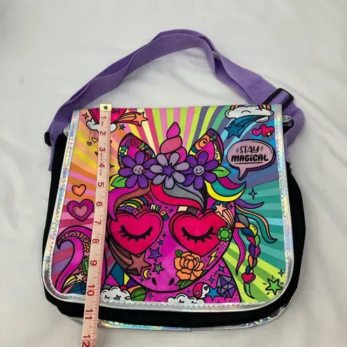 Colorful Unicorn Print Women's Bag Purple