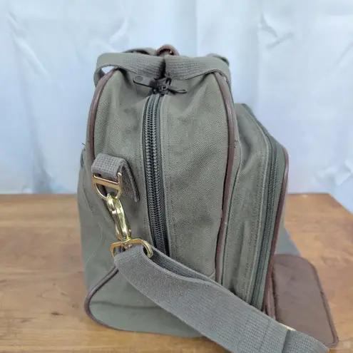 Land's End Vintage Canvas & Leather Travel Bag Green