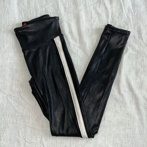 Spanx  Faux Leather Side Stripe Leggings Black Size XS