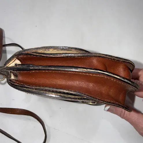 Vintage Frizzoni Firenze Brown Old Money Classic Leather Crossbody Purse
