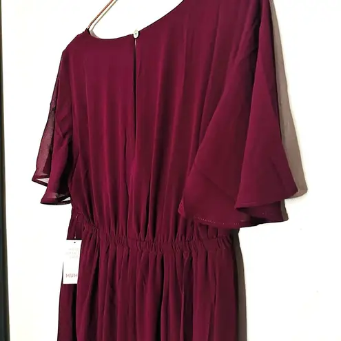 Show Me Your Mumu NWT  Emily Empire Merlot Chiffon Maxi Dress Large