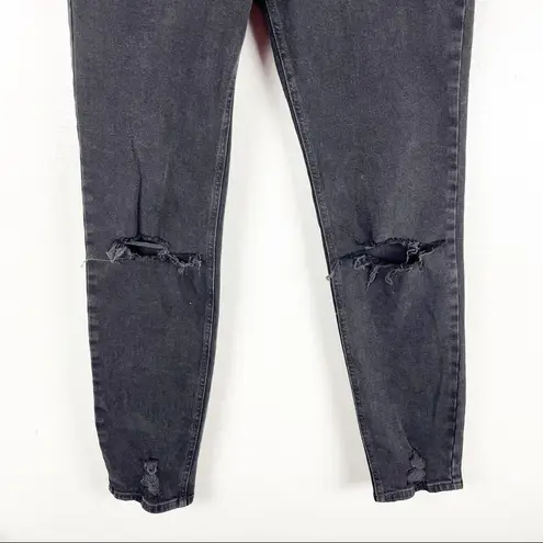 ASOS  Classic Black Wash Intentionally Ripped High Rise Jeans, Size 28