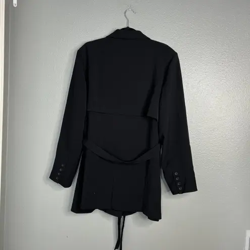 Good American NWT  Trench Blazer Jacket Belted Black 7 Plus Size 4XL