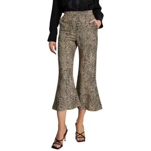 Malene Birger Snakeskin Jacquard Luxe Mafaldana Trousers Pants IT 38 / US 2 NEW Black