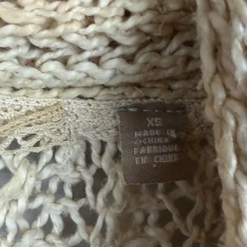 Knitted‎ & Knotted Sirretta Cardigan Women's XS Beige Anthro Open