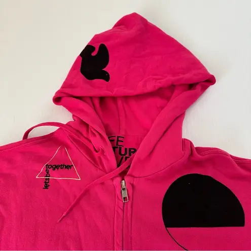 Free City Leopard Zip Hoodie Fuschia, S