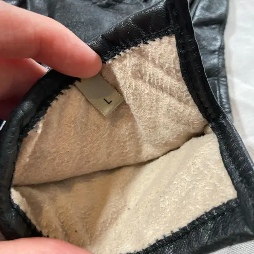 Fownes Womens L Black Leather Thinsulate Driving Gloves Minimalist Classic Gift Size L