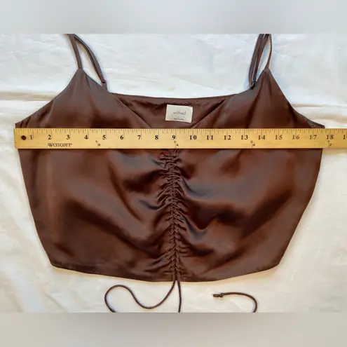 Wilfred  Camisole‎ Ruched Cropped Top, Size Large, Brown - Image 3