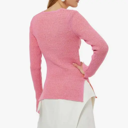 3.1 Phillip Lim Sweetheart Ribbed Knit Top Bubblegum Size Small