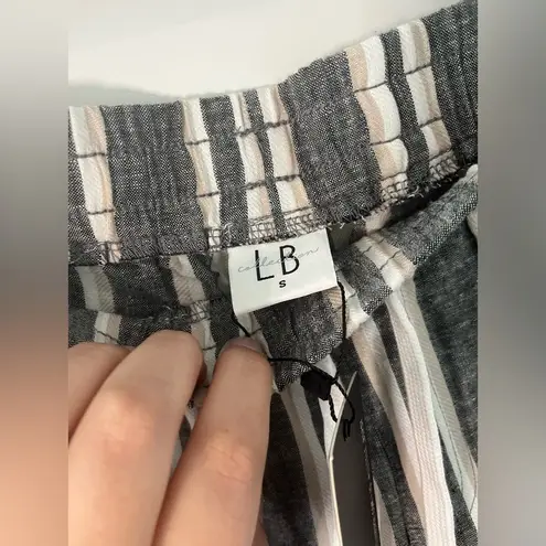 Little Bipsy NWT Striped Drawstring Casual Cargo Shorts with Pockets Sz S Gray