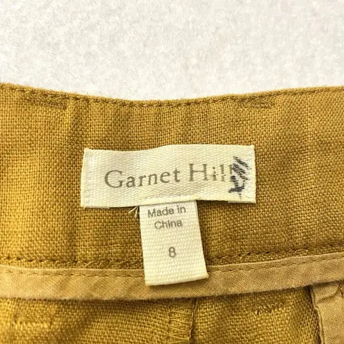 Garnet Hill 100% Linen Wide-Leg Trouser Pants Colorful Golden Yellow size 8