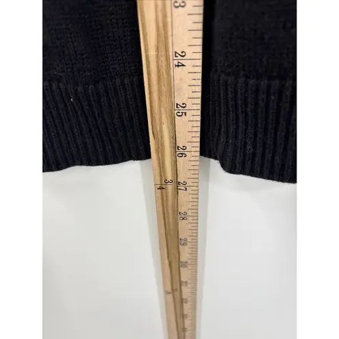 Lauren Ralph Lauren Womens Black Lace Inset Ribbed Trim 3/4 Sleeve Sweater XL