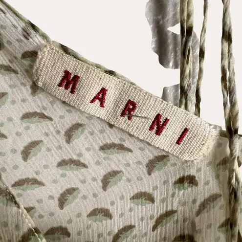 Marni Cream Dotted Feather Print V
