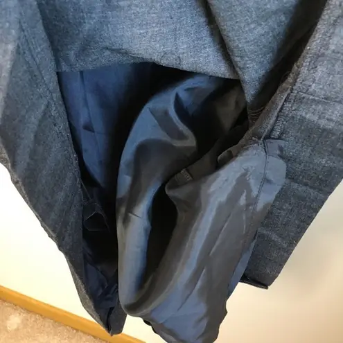 Tahari Ruffle Neck Belted Dress Short Sleeve Lined Womens Size 4 Dark Gr…