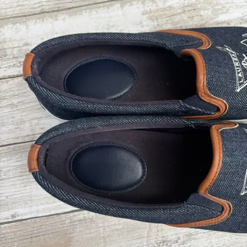 Lauren Ralph Lauren Denim Sneakers Ricci Sz 7B Nautical Preppy Slip On Old Money Blue