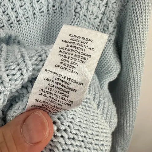 Elie Tahari Elie Tahari Sweater Womens L Blue Knit Pullover Minimalist Quiet Luxury Preppy