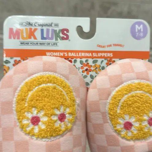 Muk Luks Ballerina Slippers NEW Peach Smile Size 7