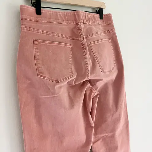 Soft Surroundings Ultimate Straight Leg Full Length Pull On Jeans Pink Medium