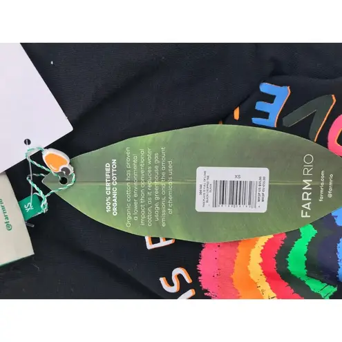 Farm Rio NEW Organic Cotton This Place is Full of Love Graphic Tee Shirt size XS