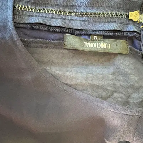 Funktional Velvet Silk blend Dress Blue Sequin Sheer Party Cocktail Mini Dress M Size M