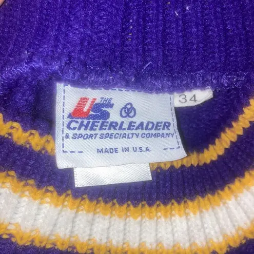 EUC LAKERS Vintage Cheerleading Sweater Size 34 Laker Girls Purple Size M