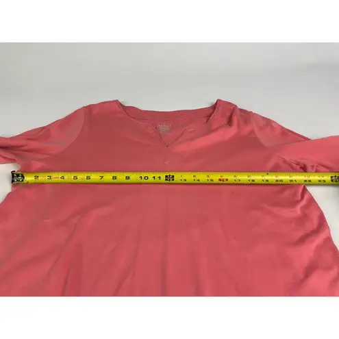 L.L.Bean  1X-Plus Women's 100% Supima Cotton 500799 Salmon Half Sleeve V Neck READ