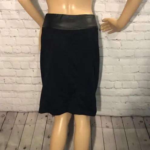 Dana Buchman A-line Skirt Faux Leather Tri…