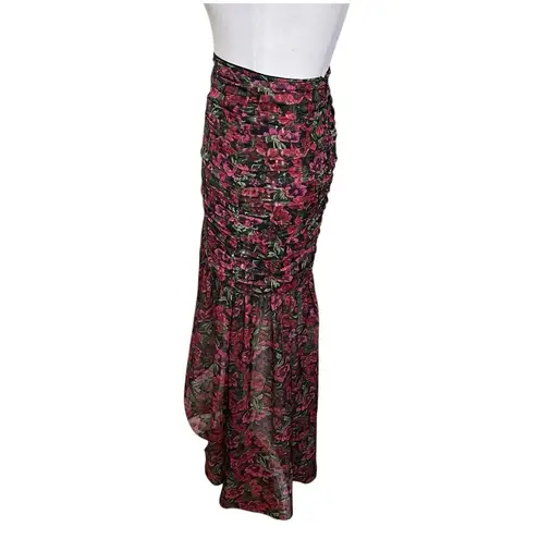 Majorelle Giana Maxi Skirt Winter Berry Asymmetrical Floral Womens Size XXS