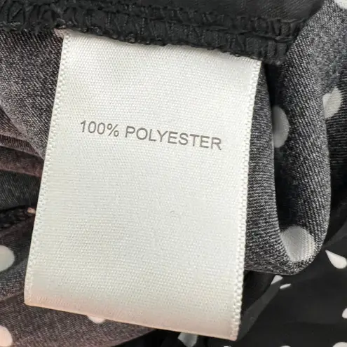 Tronjori Polka Dot Womens Pants XXL High Rise Pleated Front Wide Leg Career Chic Black