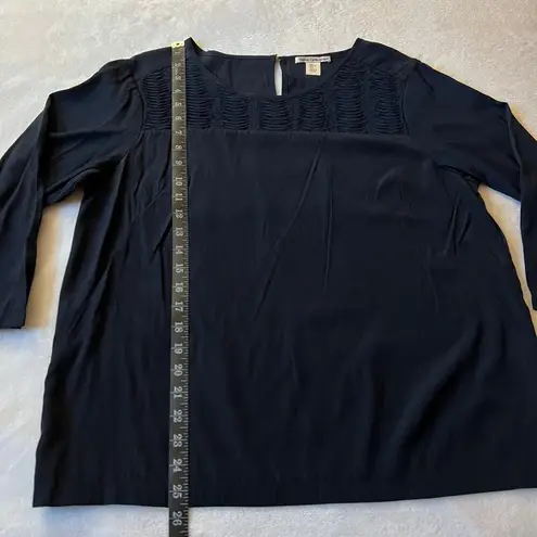 Dalia Collection 3/4 Sleeve Woven Blouse Size L Lightweight Sheen Career Office