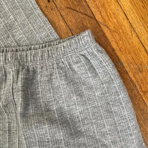 Neva Esancia quilt gray white striped thermal leggings pants winter women size S