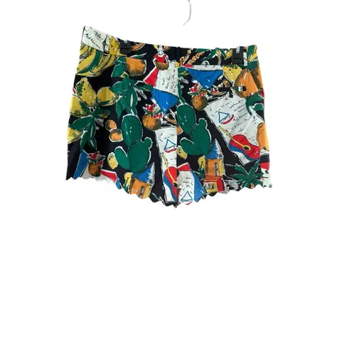 J.Crew Black Multicolor Scalloped Hem Shorts Size 8