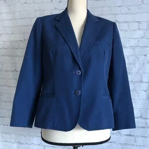Vintage 80s Austin Hill Blue Wear To Work Union Label Blazer Jacket Size 10P