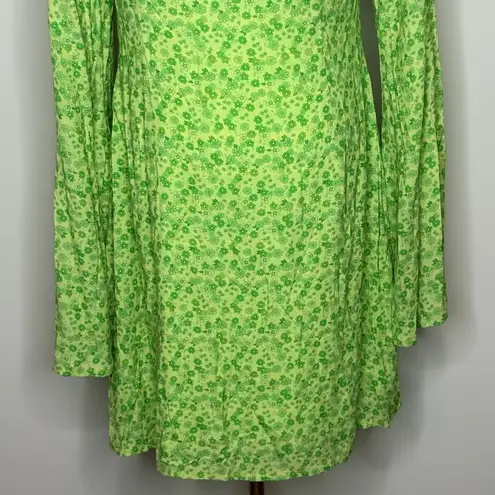 Charlie Holiday Womens Nixon Green Retro Floral Size 6 Mini Dress