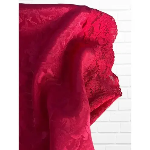 Vintage Val Mode Robe Women's Small Lingerie Romantic Moods Floral Lace Pink