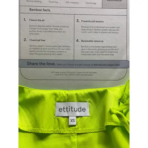 Brand New Ettitude Women's Size XS Lime Green Sleeveless Mini Dress Bamboo