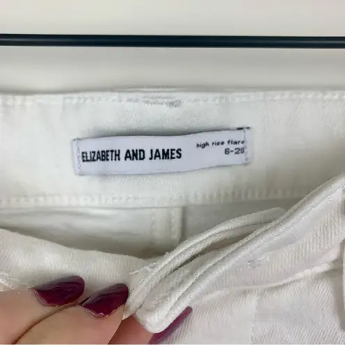 Elizabeth and James Off White High Rise Flare Jean, 6/28