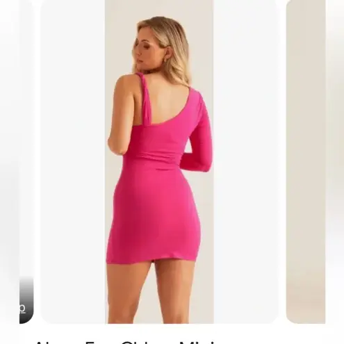 Alana Eve Raspberry Chloe One Sleeve Mini Dress size small Pink