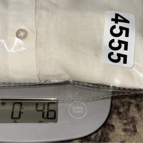 J. McLaughlin Women’s Size S White Linen Long Sleeve Button Down Oversized Shirt