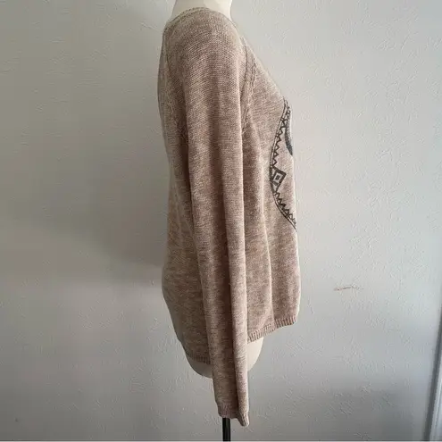 Boho Skull Graphic Open Back Sweater — M Size M