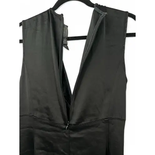 St. John Collection 8 Sequin Detail Liquid Satin Dress Cocktail Holiday Women Black