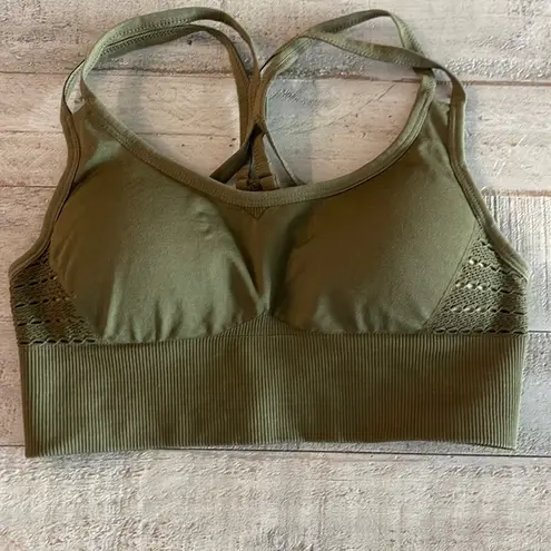 Savvy Army green sports bra